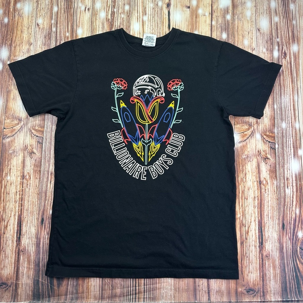 Billionaire Boys Club Black Tee with Colorful Graphic Size Medium